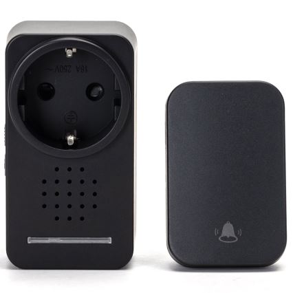 Aigostar - Bezdrátový zvonek do zásuvky 1Z 230V IPX4 černá