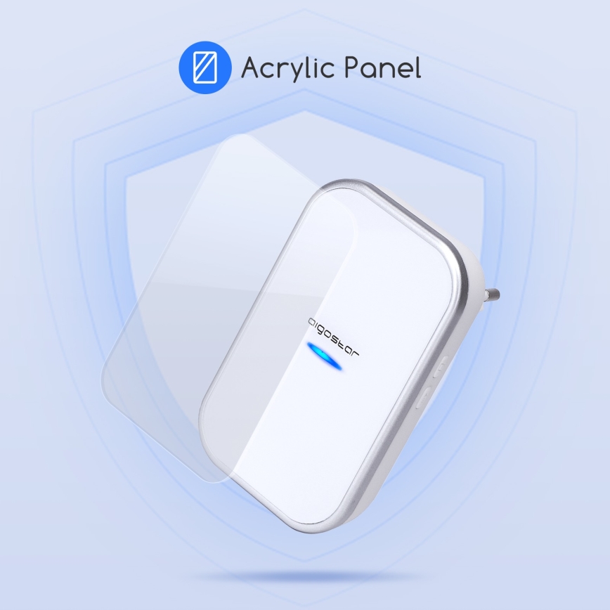 Aigostar - Bezdrátový zvonek do zásuvky 230V/12V IP44 bílá
