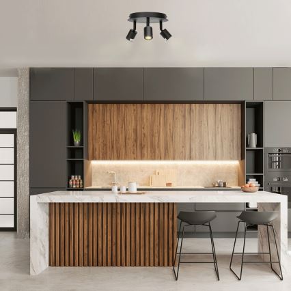 Aigostar - Bodové svítidlo 3xGU10/60W/230V černá