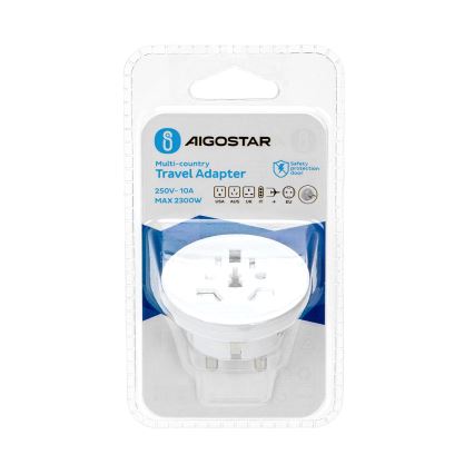 Aigostar - Cestovní adaptér do EU bílá