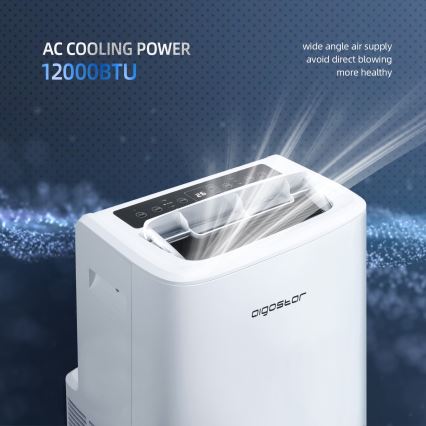 Aigostar - Chytrá mobilní klimatizace 1337W/230V 12000 BTU Wi-Fi  bílá + dálkové ovládání