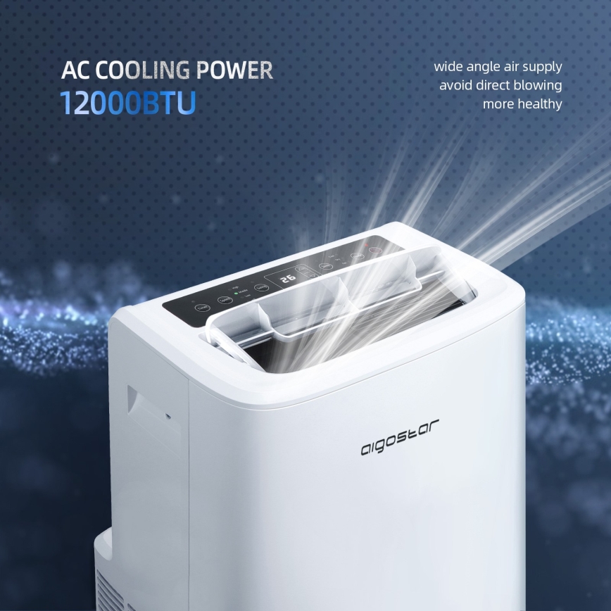 Aigostar - Chytrá mobilní klimatizace 1337W/230V 12000 BTU Wi-Fi  bílá + dálkové ovládání