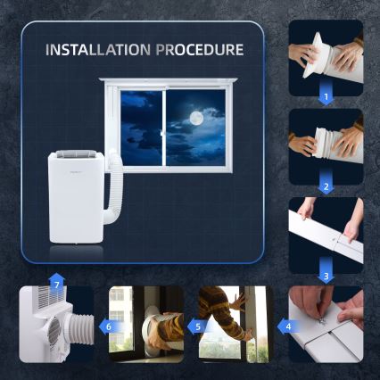 Aigostar - Chytrá mobilní klimatizace 1337W/230V 12000 BTU Wi-Fi  bílá + dálkové ovládání