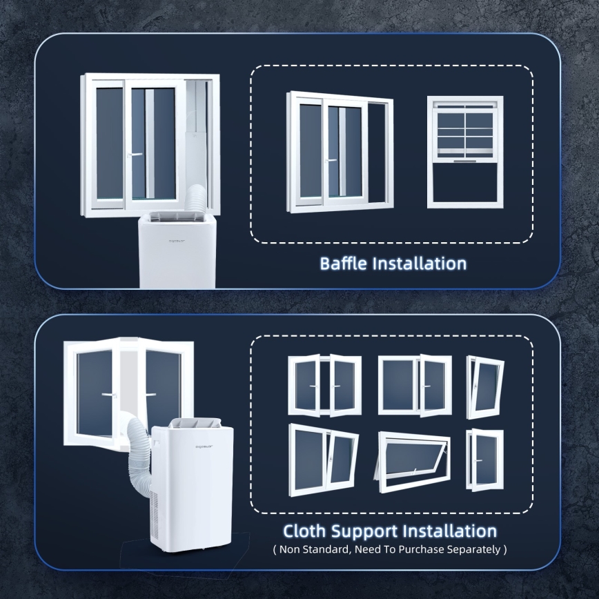 Aigostar - Chytrá mobilní klimatizace 1337W/230V 12000 BTU Wi-Fi  bílá + dálkové ovládání