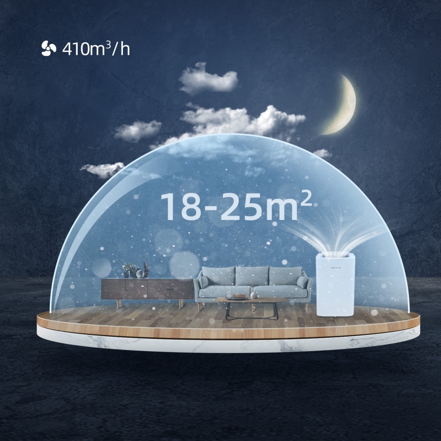 Aigostar - Chytrá mobilní klimatizace 1337W/230V 12000 BTU Wi-Fi  bílá + dálkové ovládání