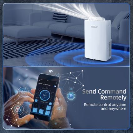 Aigostar - Chytrá mobilní klimatizace 1337W/230V 12000 BTU Wi-Fi  bílá + dálkové ovládání