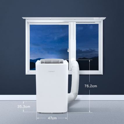 Aigostar - Chytrá mobilní klimatizace 1337W/230V 12000 BTU Wi-Fi  bílá + dálkové ovládání