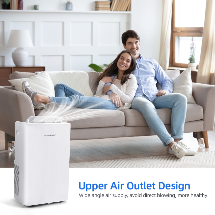 Aigostar - Chytrá mobilní klimatizace 1337W/230V 12000 BTU Wi-Fi  bílá + dálkové ovládání