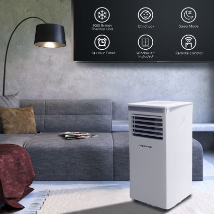 Aigostar - Chytrá mobilní klimatizace 3v1 1003W/230V 9000 BTU Wi-Fi bílá + dálkové ovládání