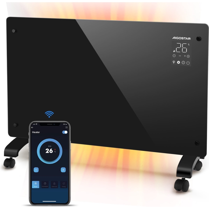 Aigostar - Chytrý elektrický přímotop/konvektor 1000/2000W Wi-Fi