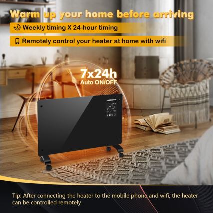 Aigostar - Chytrý elektrický přímotop/konvektor 1000/2000W Wi-Fi