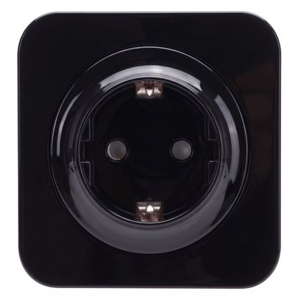 Aigostar - Domovní zásuvka s rámečkem SCHUKO 250V/16A černá