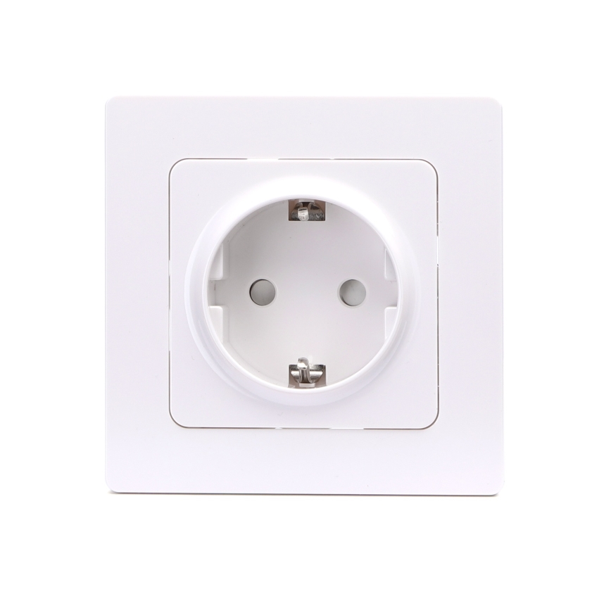 Aigostar - Domovní zásuvka s rámečkem SCHUKO 250V bílá