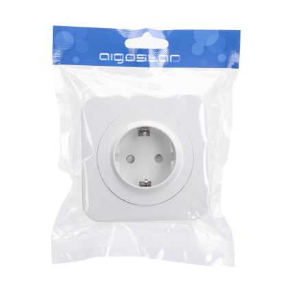 Aigostar - Domovní zásuvka s rámečkem SCHUKO 250V bílá