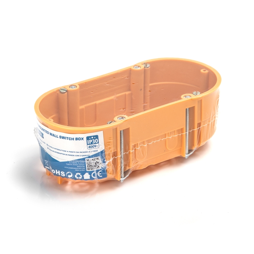 Aigostar - Dvojitá montážní krabice pro vestavnou montáž oranžová
