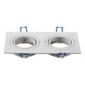 Aigostar - Dvojitý rámeček pro podhledové svítidlo GU10 17,3x9,1 cm bílá