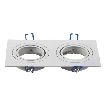 Aigostar - Dvojitý rámeček pro podhledové svítidlo GU10 17,3x9,1 cm bílá
