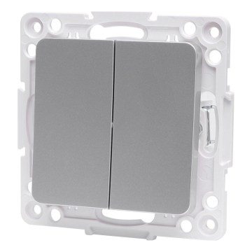 Aigostar - Dvojitý vypínač bez rámečku č. 1 stříbrná