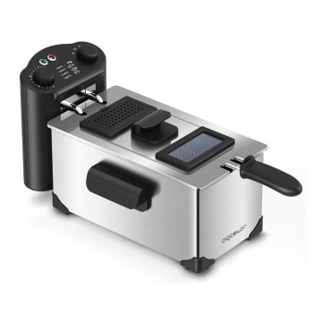 Aigostar - Fritéza 2200W/230V 3l černá/matný chrom