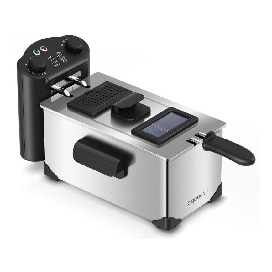 Aigostar - Fritéza 2200W/230V 3l černá/matný chrom