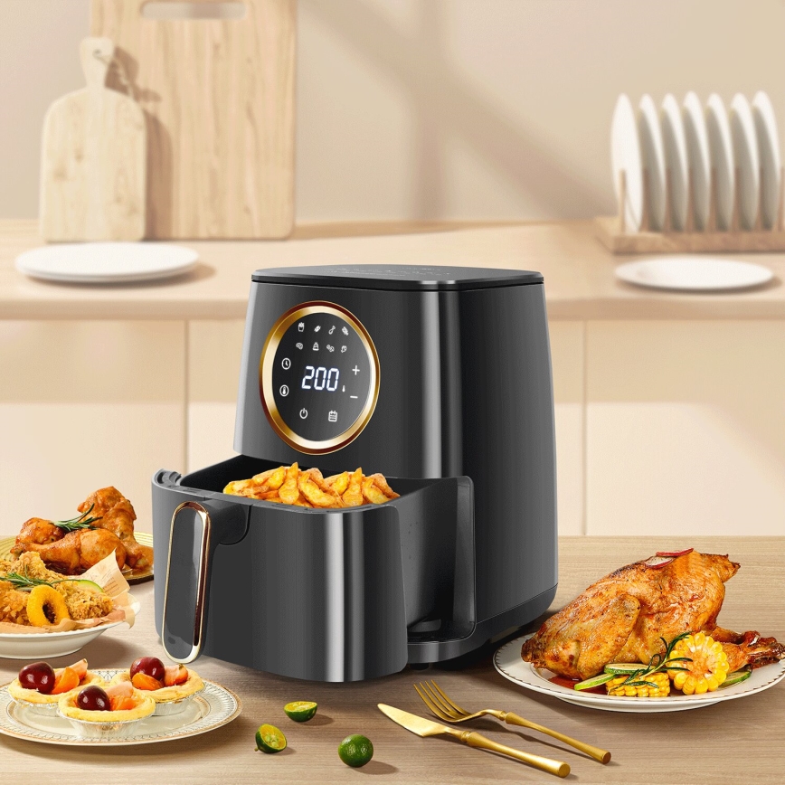 Aigostar - Horkovzdušná fritéza 1400W/230V 4,2l černá