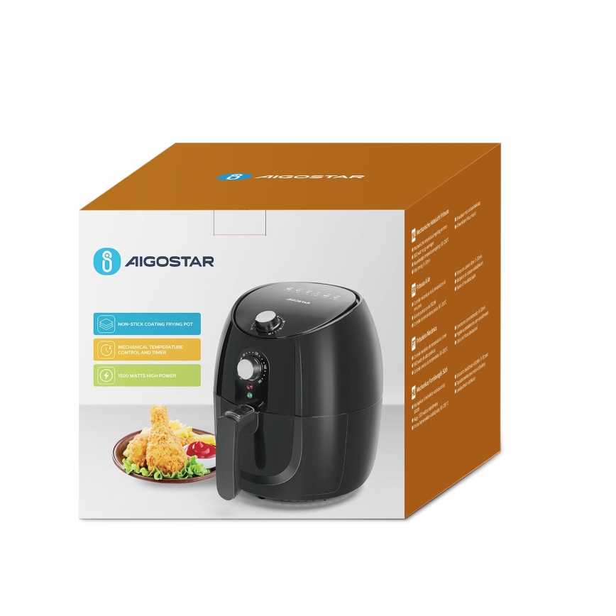 Aigostar - Horkovzdušná fritéza 1500W/230V 3,5l černá