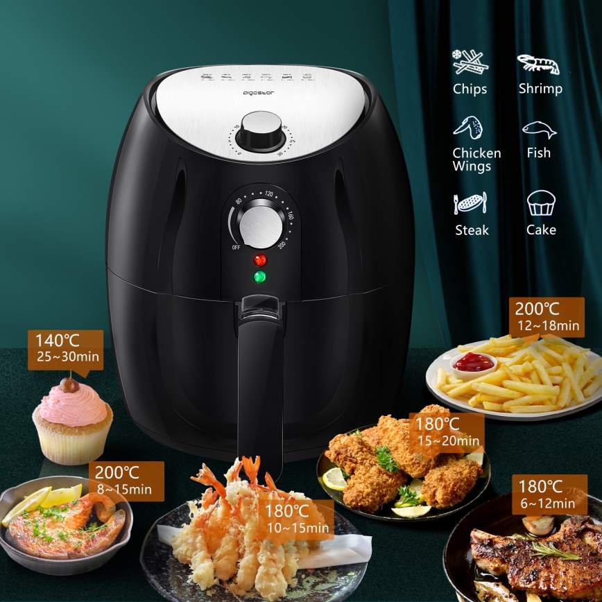Aigostar - Horkovzdušná fritéza 1500W/230V 3,5l černá