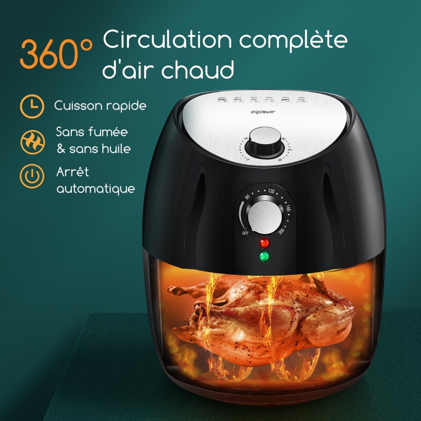 Aigostar - Horkovzdušná fritéza 1500W/230V 3,5l černá