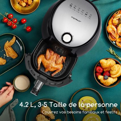 Aigostar - Horkovzdušná fritéza 1500W/230V 3,5l černá