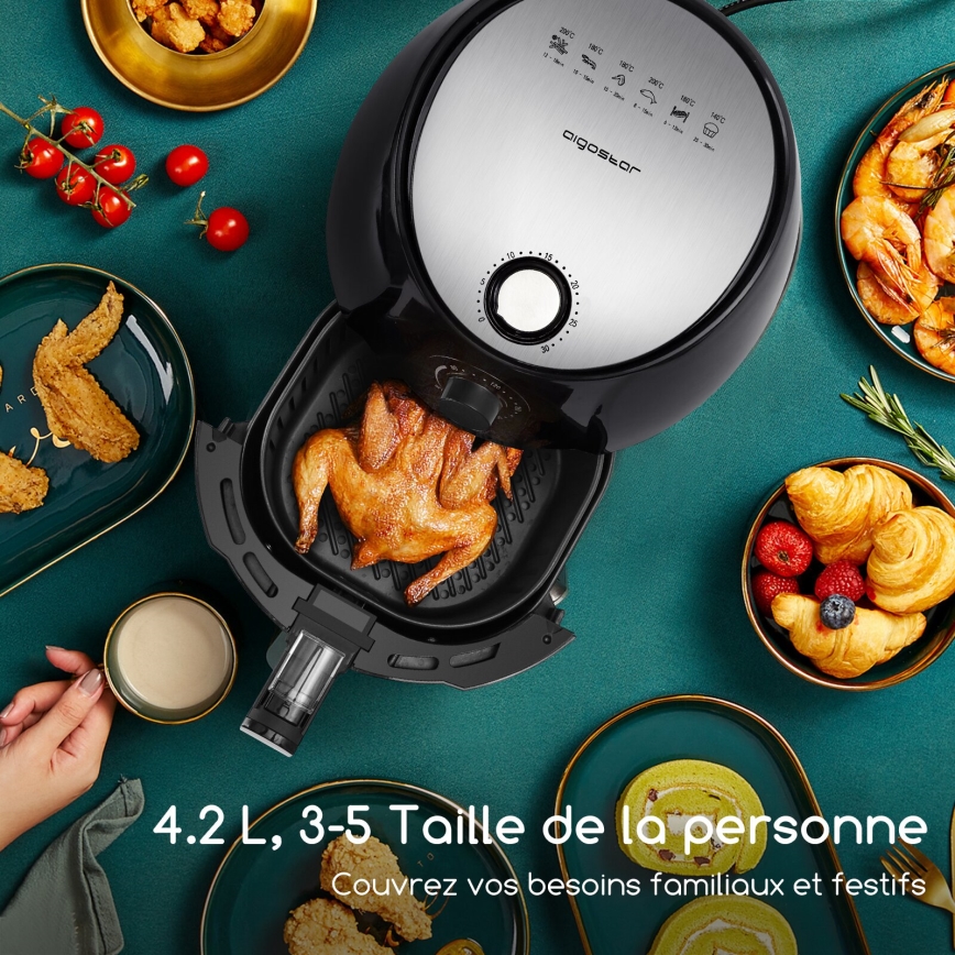 Aigostar - Horkovzdušná fritéza 1500W/230V 3,5l černá