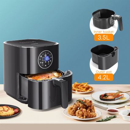 Aigostar - Horkovzdušná fritéza 1500W/230V 3,5l černá