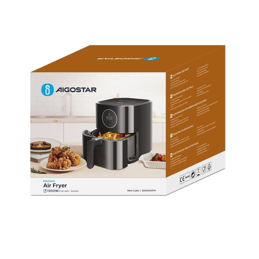 Aigostar - Horkovzdušná fritéza 1500W/230V 3,5l černá