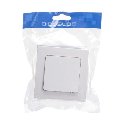 Aigostar - Jednoduchý vypínač s rámečkem č. 1 bílá