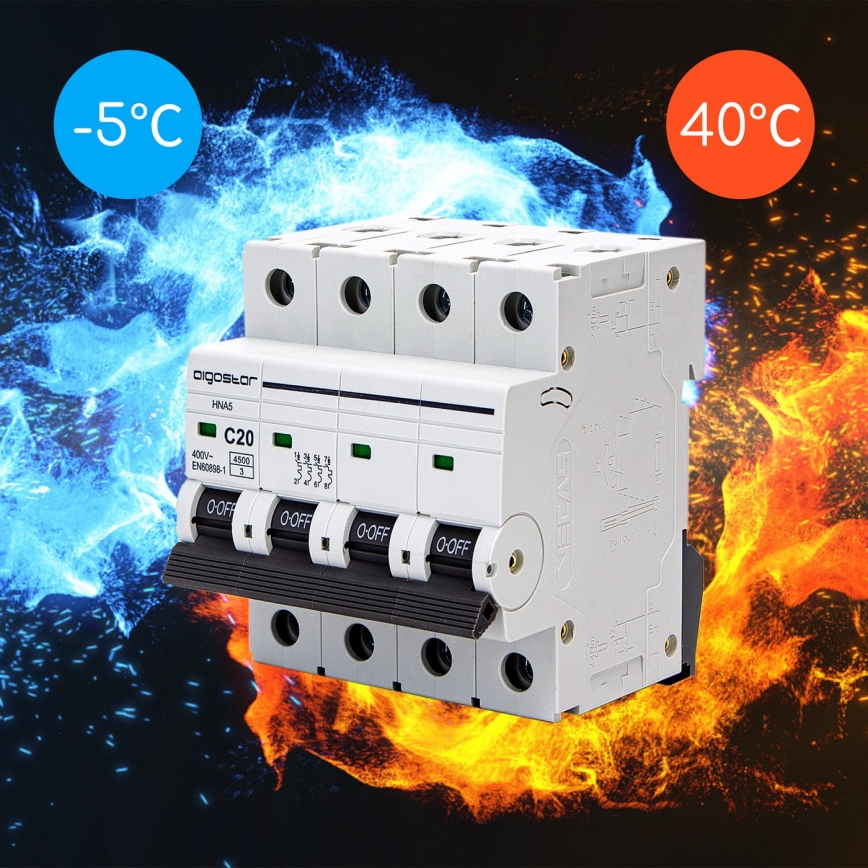 Aigostar - Jistič 4-fázový 4P-20A-C 400V