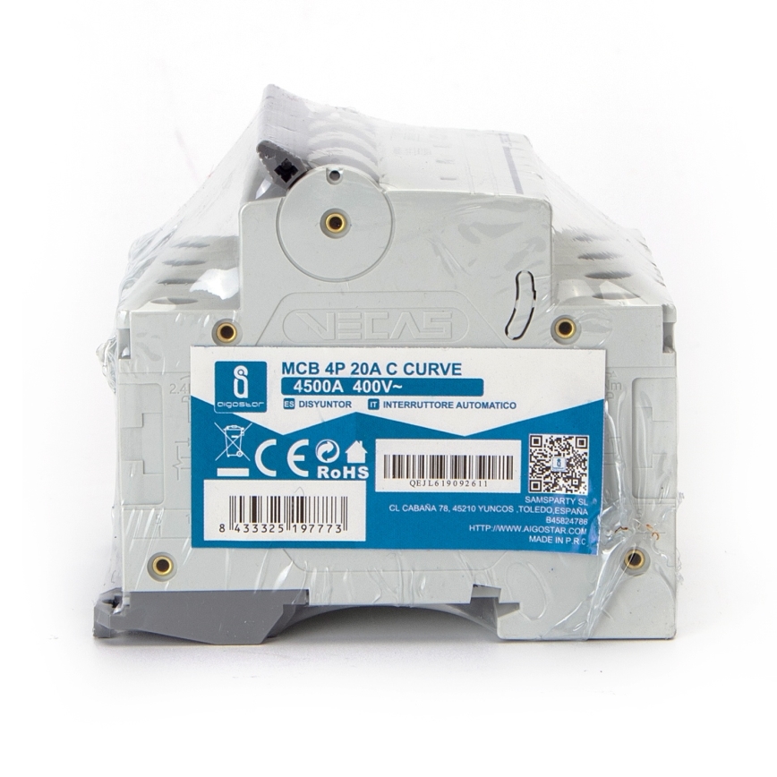 Aigostar - Jistič 4-fázový 4P-20A-C 400V
