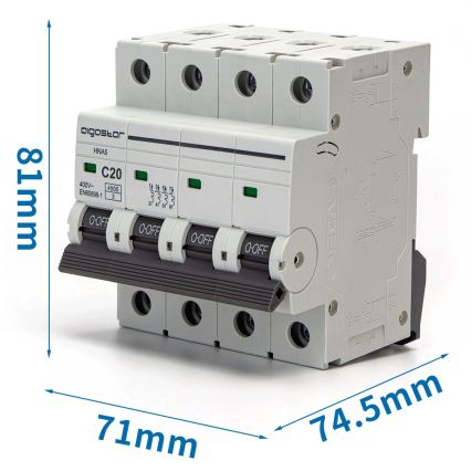Aigostar - Jistič 4-fázový 4P-20A-C 400V