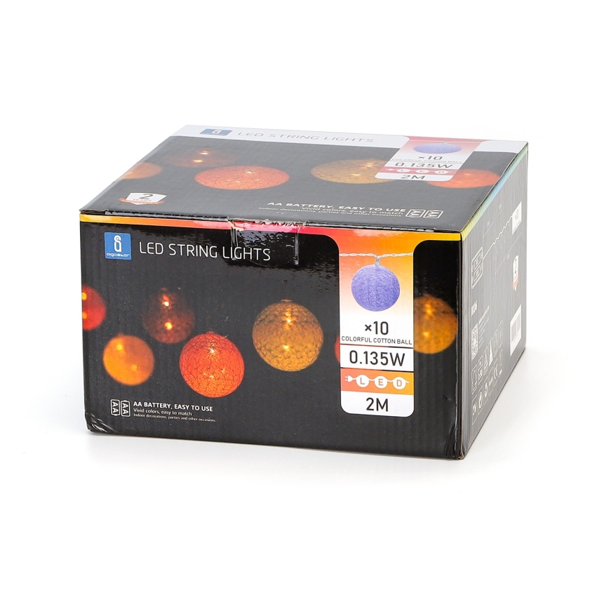 Aigostar - LED Dekorační řetěz 10xLED/2xAA 2m teplá bílá