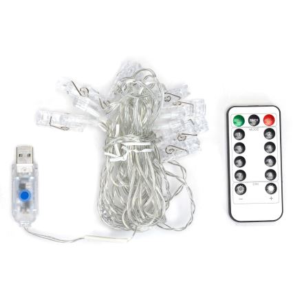 Aigostar - LED Dekorační řetěz 10xLED/5W/USB 5 m teplá bílá