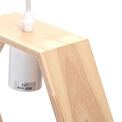 Aigostar - LED Dřevěný lustr na lanku 1xE27/9W/230V 2200K borovice