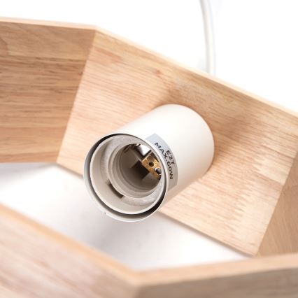 Aigostar - LED Dřevěný lustr na lanku 1xE27/9W/230V 2200K borovice