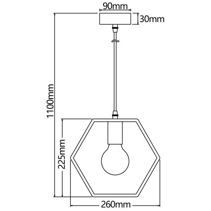 Aigostar - LED Dřevěný lustr na lanku 1xE27/9W/230V 2200K borovice