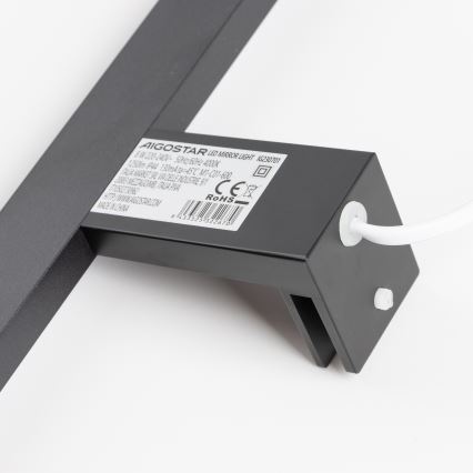 Aigostar - LED Koupelnové osvětlení zrcadla LED/8W/230V 4000K 40 cm IP44 černá