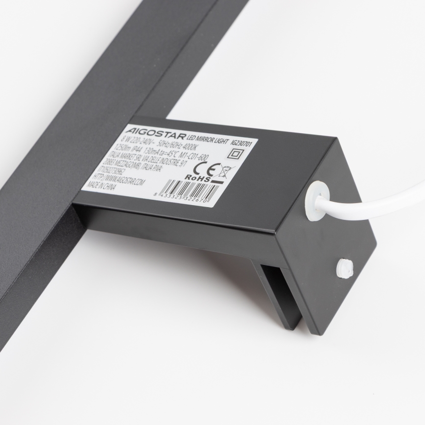 Aigostar - LED Koupelnové osvětlení zrcadla LED/8W/230V 4000K 40 cm IP44 černá