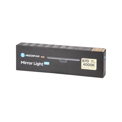 Aigostar - LED Koupelnové osvětlení zrcadla LED/8W/230V 4000K 40 cm IP44 černá