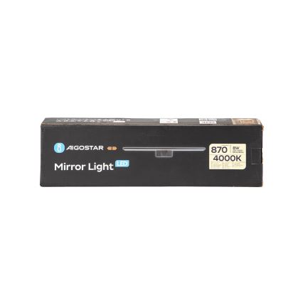 Aigostar - LED Koupelnové osvětlení zrcadla LED/8W/230V 4000K 40 cm IP44 černá