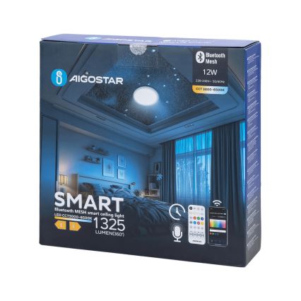 Aigostar - LED Stmívatelné koupelnové stropní svítidlo MESH Smart LED/12W/230V 3000-6500K IP44 + dálkové ovládání
