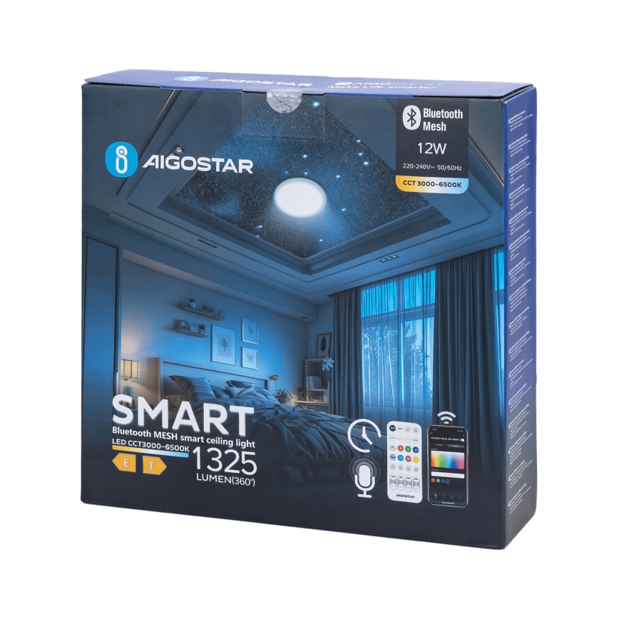 Aigostar - LED Stmívatelné koupelnové stropní svítidlo MESH Smart LED/12W/230V 3000-6500K IP44 + dálkové ovládání