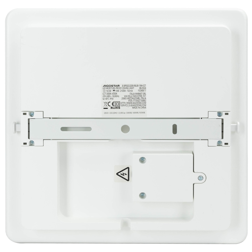 Aigostar - LED Stmívatelné koupelnové stropní svítidlo LED/18W/230V 3000K-6500K IP54 + dálkové ovládání