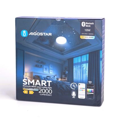 Aigostar - LED Stmívatelné koupelnové stropní svítidlo MESH Smart LED/18W/230V 3000-65000K IP44 + dálkové ovládání