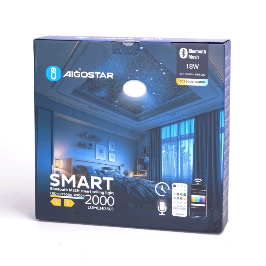 Aigostar - LED Stmívatelné koupelnové stropní svítidlo MESH Smart LED/18W/230V 3000-65000K IP44 + dálkové ovládání